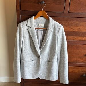 LOFT Light Gray Women's Blazer with Gray patches on elbows